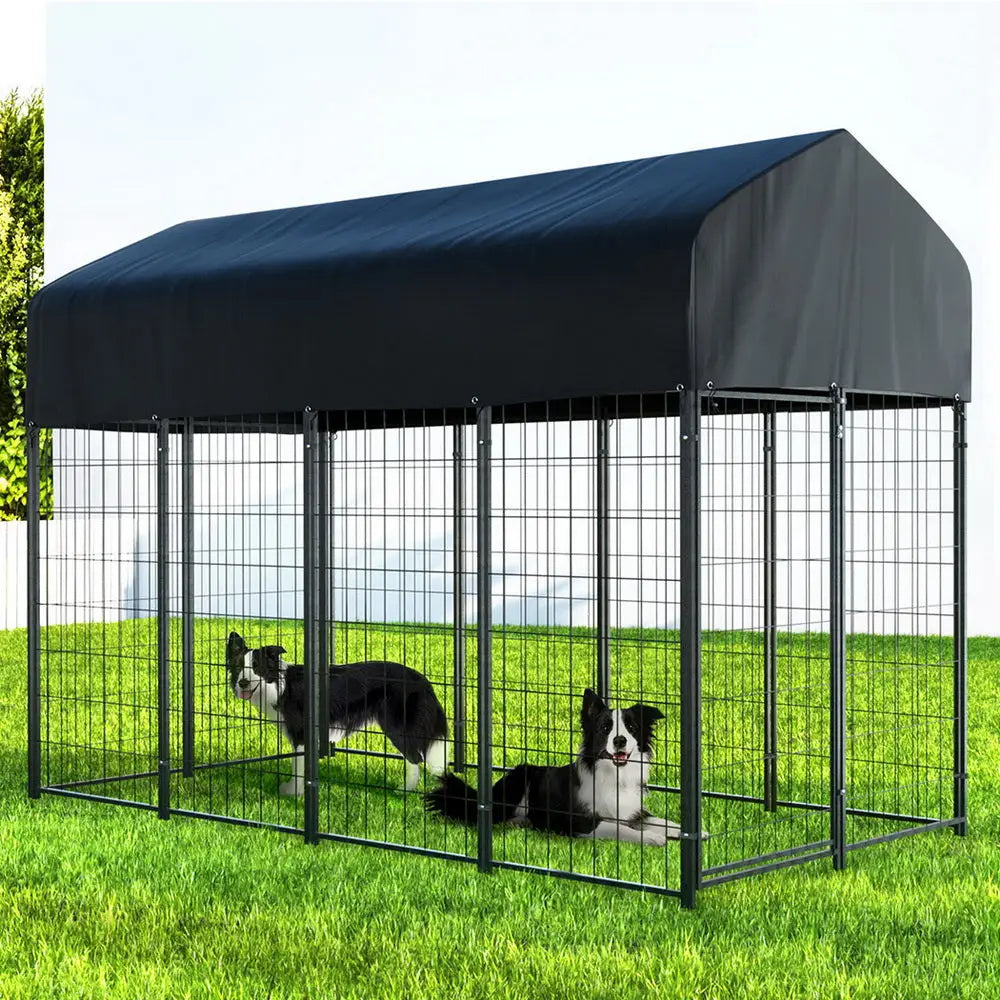 i.Pet Dog Kennel Extra Large House Outdoor Playpen Pet Puppy Metal Backyard - Pet Care > Dog Supplies > Dog Kennels