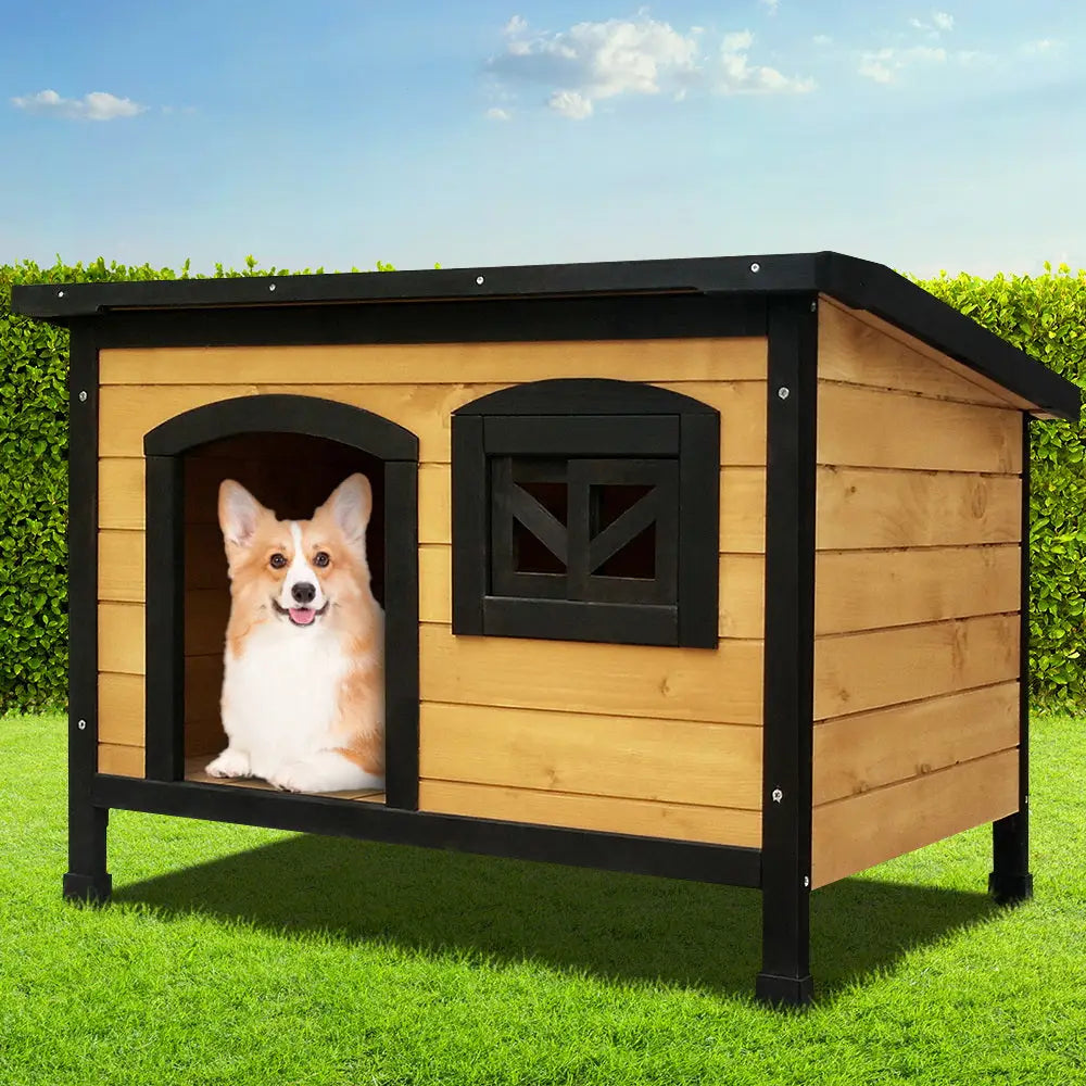 i.Pet Dog Kennel Extra Large Wooden Outdoor Indoor Puppy Pet House Cabin Crate Weatherproof - Pet Care > Dog Supplies >