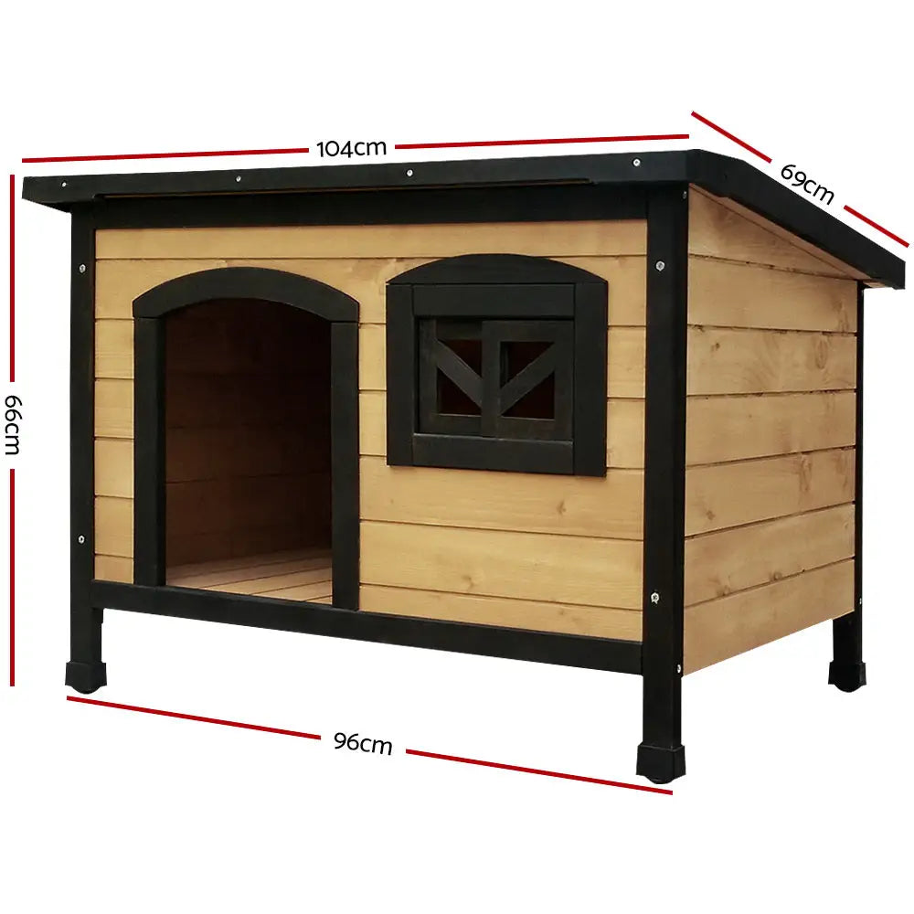 i.Pet Dog Kennel Extra Large Wooden Outdoor Indoor Puppy Pet House Cabin Crate Weatherproof - Pet Care > Dog Supplies >