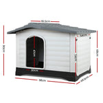 i.Pet Dog Kennel House Extra Large Outdoor Plastic Puppy Pet Cabin Shelter XL Grey - Pet Care > Dog Supplies > Dog