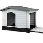 i.Pet Dog Kennel House Extra Large Outdoor Plastic Puppy Pet Cabin Shelter XL Grey - Pet Care > Dog Supplies > Dog