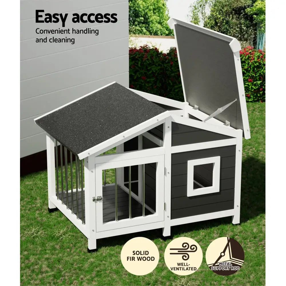 i.Pet Dog Kennel House Large Wooden Outdoor Pet Kennels Indoor Puppy Cabin Home - Pet Care > Dog Supplies > Dog Kennels