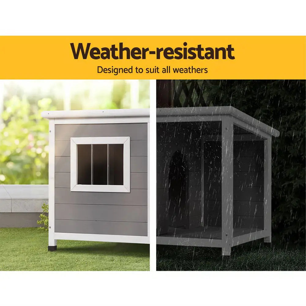 i.Pet Dog Kennel House Large Wooden Outdoor Pet Kennels Indoor Puppy Cabin Log - Pet Care > Dog Supplies > Dog Kennels