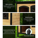i.Pet Dog Kennel Large Wooden Outdoor Indoor House Pet Puppy Crate Cabin Waterproof - Pet Care > Dog Supplies > Dog