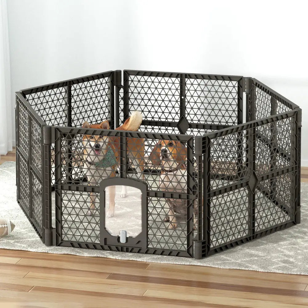 i.Pet Dog Playpen Enclosure 6 Panel Pet Fence Plastic Play Pen - Pet Care > Dog Supplies > Dog Playpens & Gates