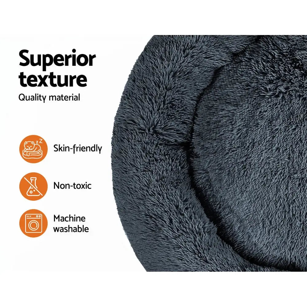 i.Pet Pet Bed Dog Cat 110cm Calming Extra Large Soft Plush Dark Grey - Pet Care > Dog Supplies > Dog Beds