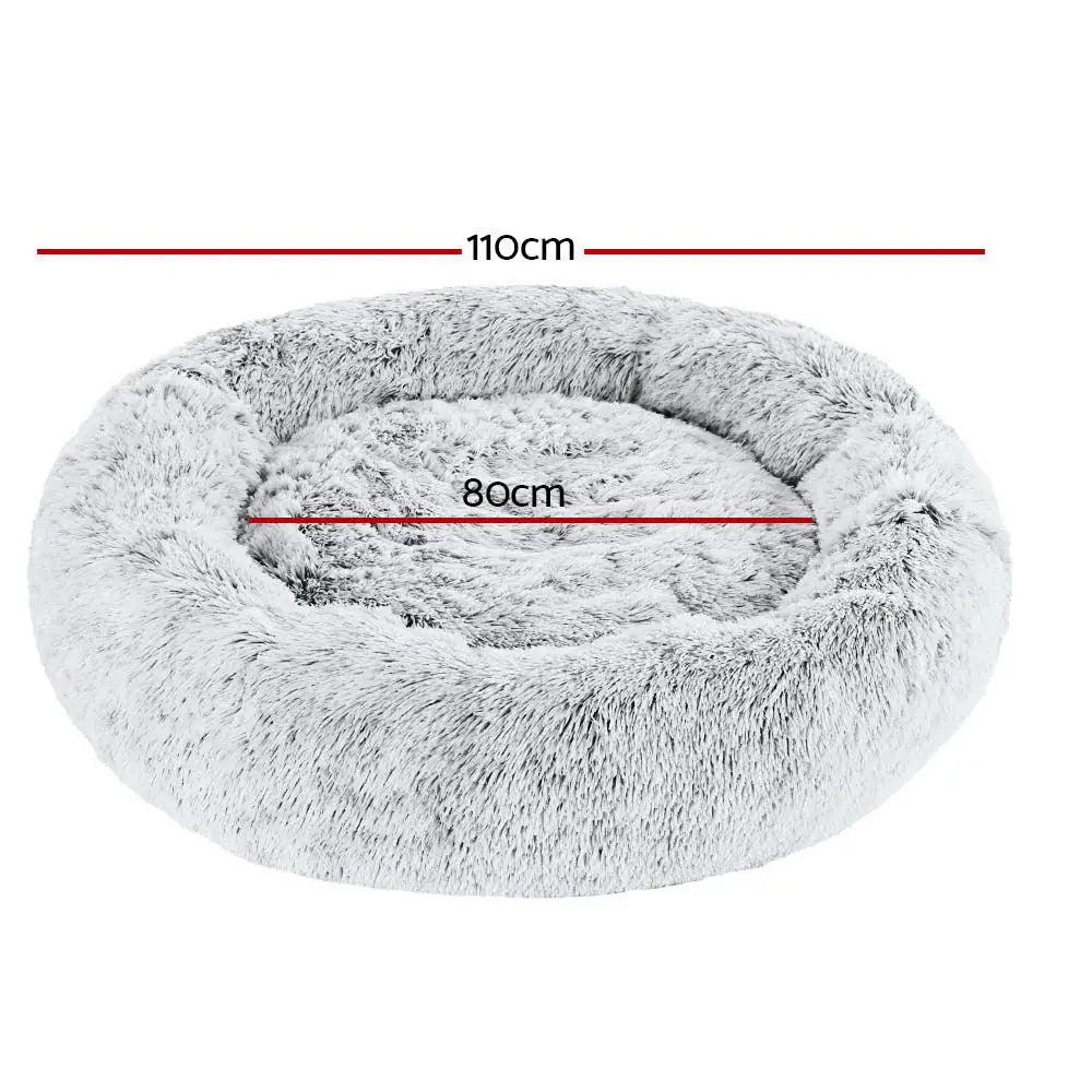 i.Pet Pet Bed Dog Cat 110cm Calming Extra Large Soft Plush Light Charcoal - Pet Care > Dog Supplies > Dog Beds