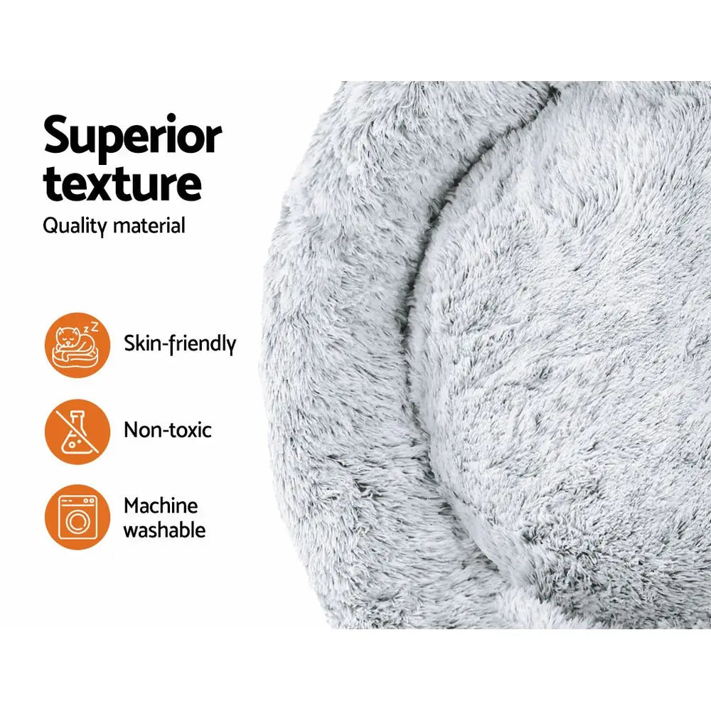 i.Pet Pet Bed Dog Cat 110cm Calming Extra Large Soft Plush Light Charcoal - Pet Care > Dog Supplies > Dog Beds