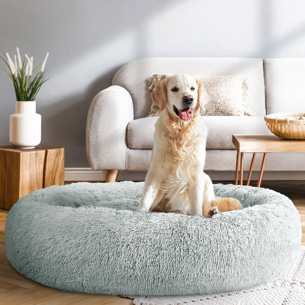 i.Pet Pet Bed Dog Cat 110cm Calming Extra Large Soft Plush Light Grey - Pet Care > Dog Supplies > Dog Beds