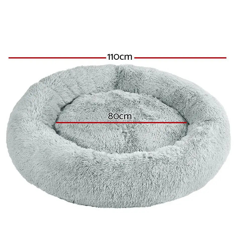 i.Pet Pet Bed Dog Cat 110cm Calming Extra Large Soft Plush Light Grey - Pet Care > Dog Supplies > Dog Beds