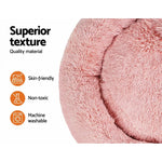 i.Pet Pet Bed Dog Cat 110cm Calming Extra Large Soft Plush Pink - Pet Care > Dog Supplies > Dog Beds