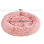 i.Pet Pet Bed Dog Cat 110cm Calming Extra Large Soft Plush Pink - Pet Care > Dog Supplies > Dog Beds