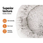 i.Pet Pet Bed Dog Cat 110cm Calming Extra Large Soft Plush White Brown - Pet Care > Dog Supplies > Dog Beds