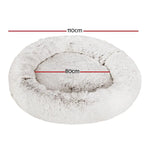 i.Pet Pet Bed Dog Cat 110cm Calming Extra Large Soft Plush White Brown - Pet Care > Dog Supplies > Dog Beds