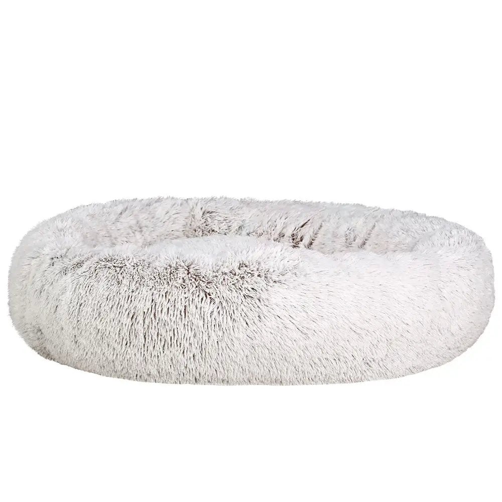 i.Pet Pet Bed Dog Cat 110cm Calming Extra Large Soft Plush White Brown - Pet Care > Dog Supplies > Dog Beds