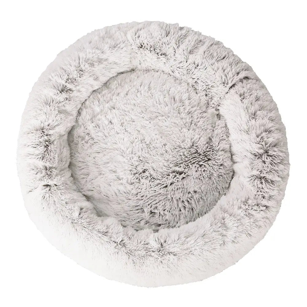 i.Pet Pet Bed Dog Cat 110cm Calming Extra Large Soft Plush White Brown - Pet Care > Dog Supplies > Dog Beds