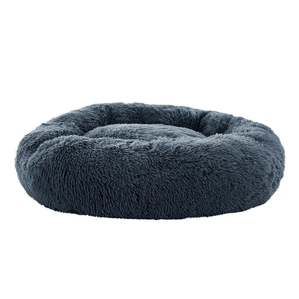 i.Pet Pet Bed Dog Cat 90cm Large Calming Soft Plush Bed Dark Grey - Pet Care > Dog Supplies > Dog Beds