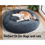 i.Pet Pet Bed Dog Cat 90cm Large Calming Soft Plush Bed Dark Grey - Pet Care > Dog Supplies > Dog Beds
