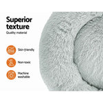 i.Pet Pet Bed Dog Cat 90cm Large Calming Soft Plush Light Grey - Pet Care > Dog Supplies > Dog Beds