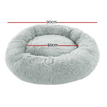 i.Pet Pet Bed Dog Cat 90cm Large Calming Soft Plush Light Grey - Pet Care > Dog Supplies > Dog Beds