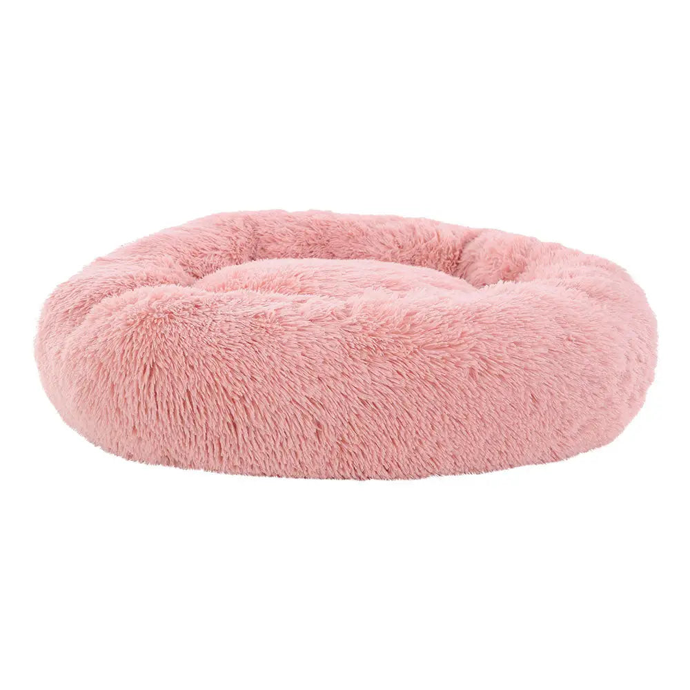 i.Pet Pet Bed Dog Cat 90cm Large Calming Soft Plush Pink - Pet Care > Dog Supplies > Dog Beds