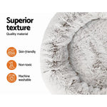 i.Pet Pet Bed Dog Cat 90cm Large Calming Soft Plush White Brown - Pet Care > Dog Supplies > Dog Beds