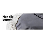 i.Pet Pet Bed Dog Cat 90cm Large Calming Soft Plush White Brown - Pet Care > Dog Supplies > Dog Beds