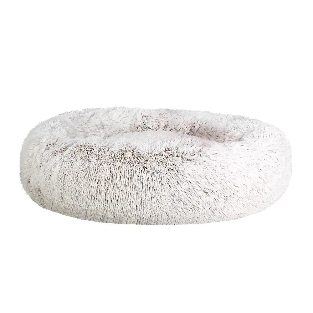 i.Pet Pet Bed Dog Cat 90cm Large Calming Soft Plush White Brown - Pet Care > Dog Supplies > Dog Beds