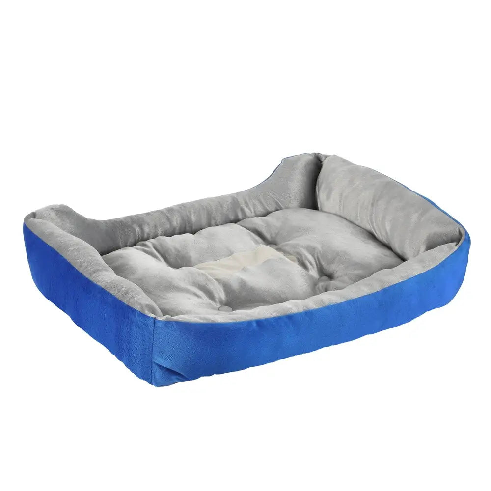 i.Pet Pet Bed Dog Cat Calming Soft Mat Sleeping Comfy Plush Cave Washable Blue - Pet Care > Dog Supplies > Dog Beds