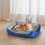 i.Pet Pet Bed Dog Cat Calming Soft Mat Sleeping Comfy Plush Cave Washable Blue - Pet Care > Dog Supplies > Dog Beds