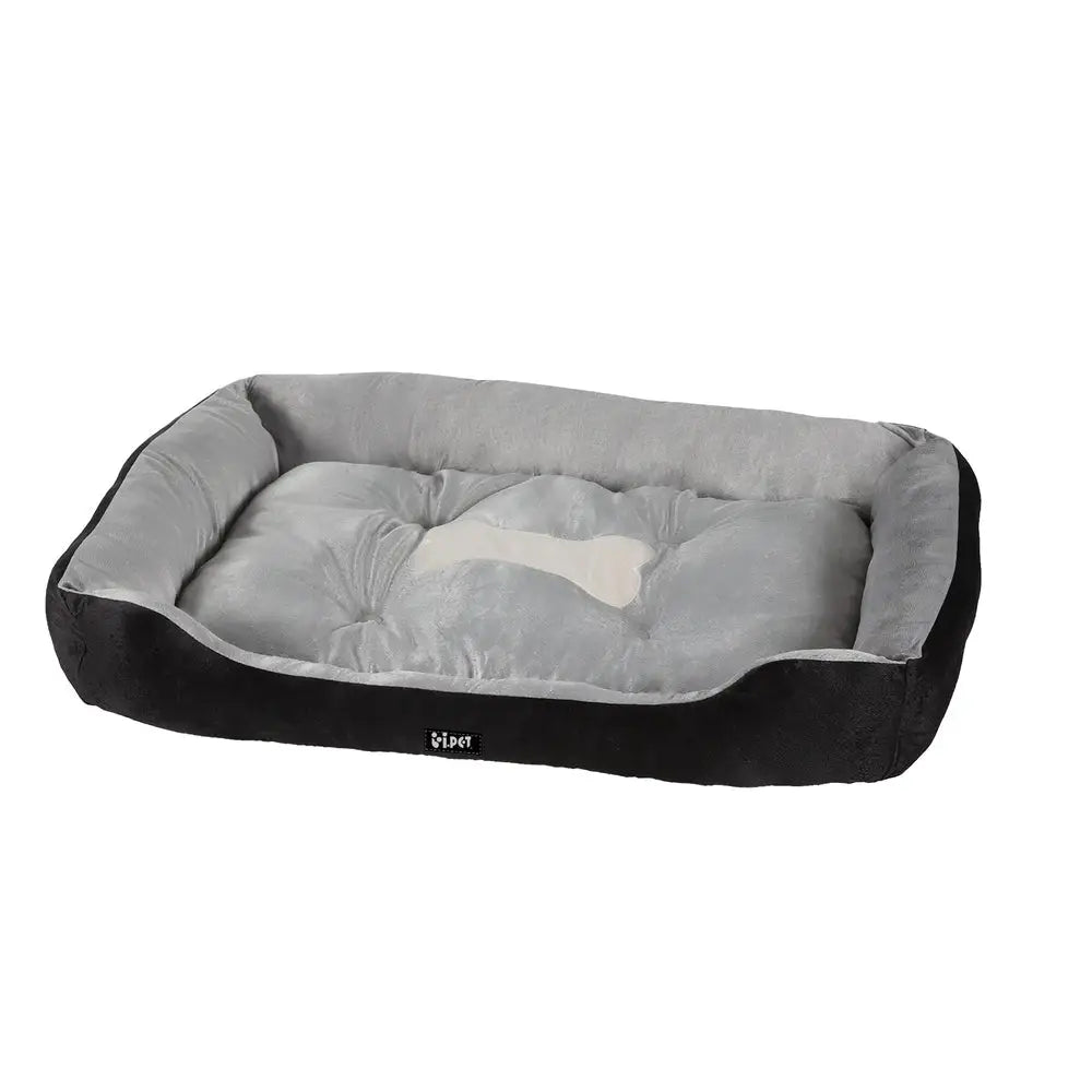 i.Pet Pet Bed Dog Cat Calming Soft Sleeping Comfy Plush Mat Cave Washable Black - Pet Care > Dog Supplies > Dog Beds