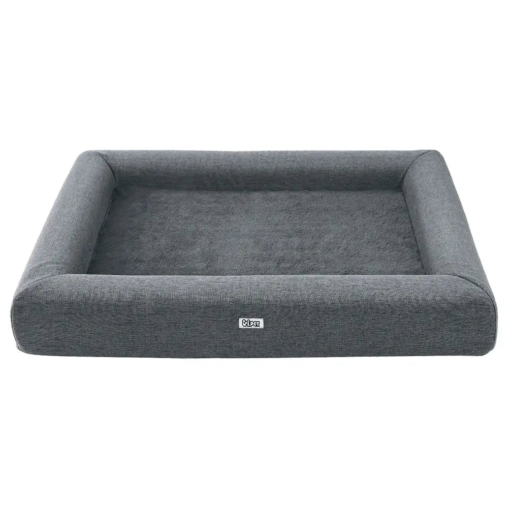 i.Pet Pet Bed Dog Cat Large Calming Soft Sofa Cushion Egg Crate Washable Grey - Pet Care > Dog Supplies > Dog Beds