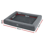 i.Pet Pet Bed Dog Cat Large Calming Soft Sofa Cushion Egg Crate Washable Grey - Pet Care > Dog Supplies > Dog Beds