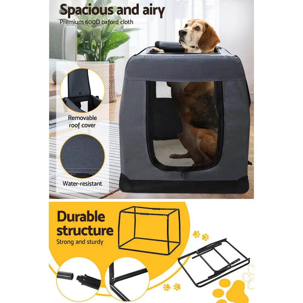 i.Pet Pet Carrier Soft Crate Dog Cat Travel 121x80CM Portable Foldable Car 4XL - Pet Care > Cat Supplies > Cat Carriers