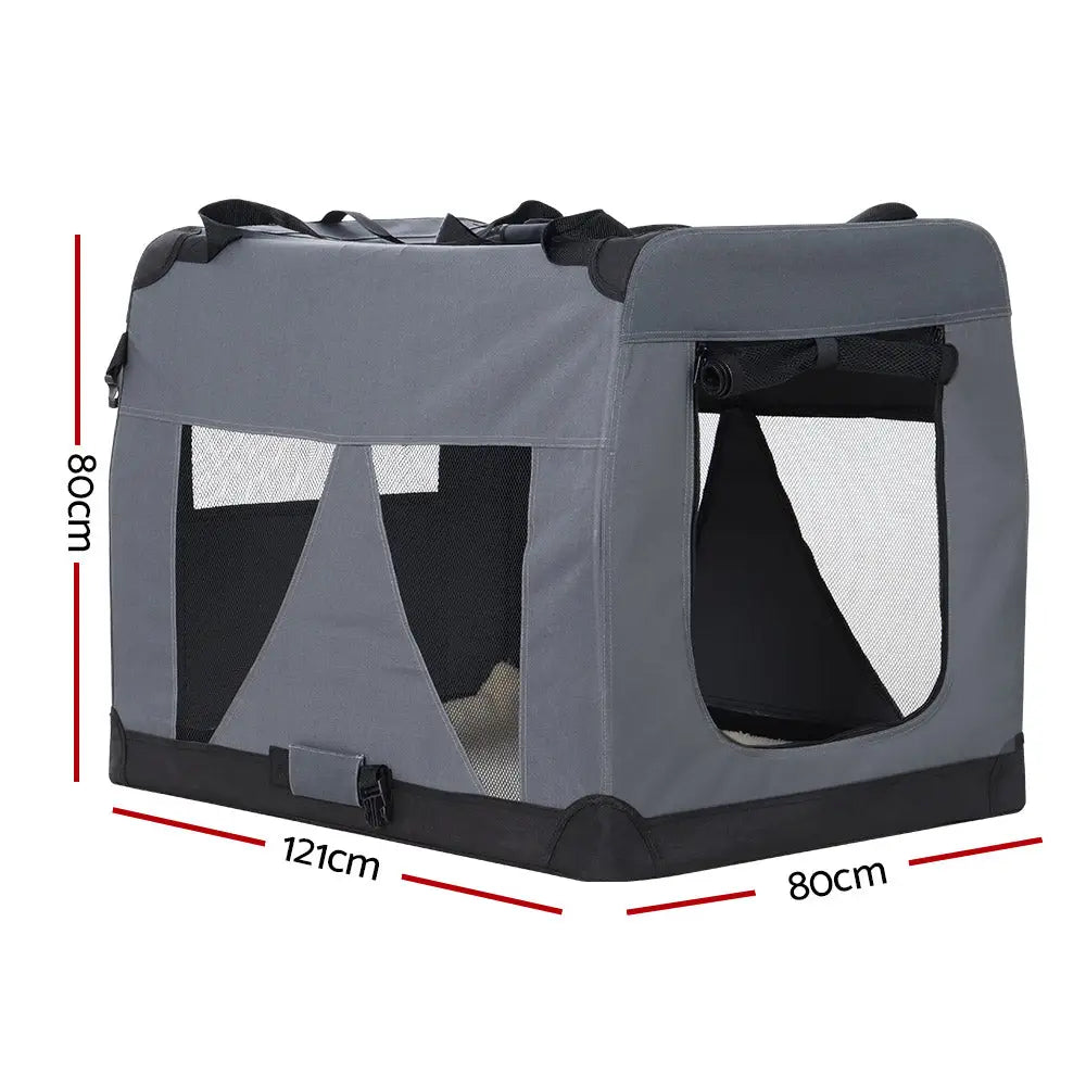 i.Pet Pet Carrier Soft Crate Dog Cat Travel 121x80CM Portable Foldable Car 4XL - Pet Care > Cat Supplies > Cat Carriers
