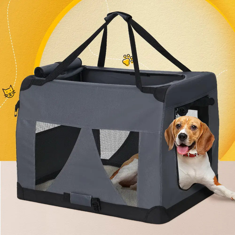 i.Pet Pet Carrier Soft Crate Dog Cat Travel 121x80CM Portable Foldable Car 4XL - Pet Care > Cat Supplies > Cat Carriers