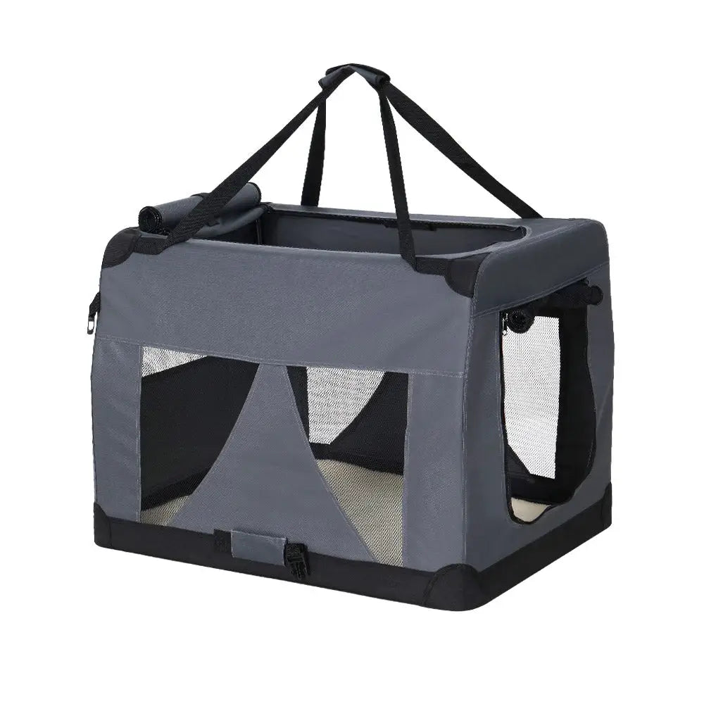 i.Pet Pet Carrier Soft Crate Dog Cat Travel 60x42CM Portable Foldable Car M - Pet Care > Cat Supplies > Cat Carriers &