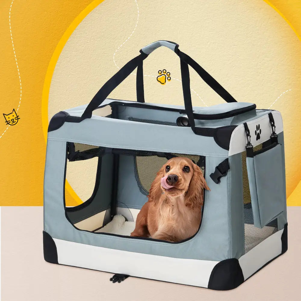 i.Pet Pet Carrier Soft Crate Dog Cat Travel 70x52CM Portable Foldable Car Large - Pet Care > Cat Supplies > Cat
