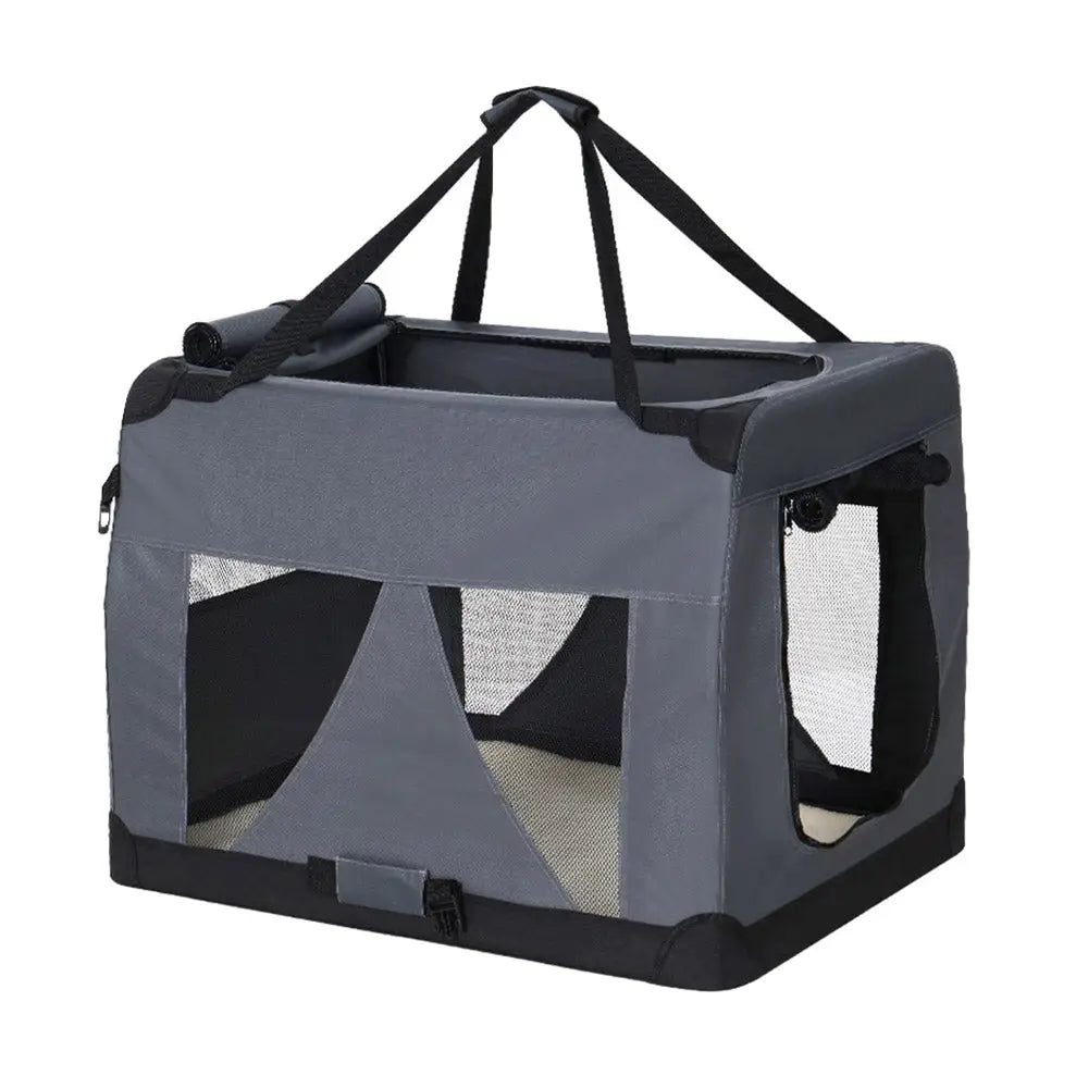 i.Pet Pet Carrier Soft Crate Dog Cat Travel 82x58CM Portable Foldable Car XL - Pet Care > Cat Supplies > Cat Carriers &