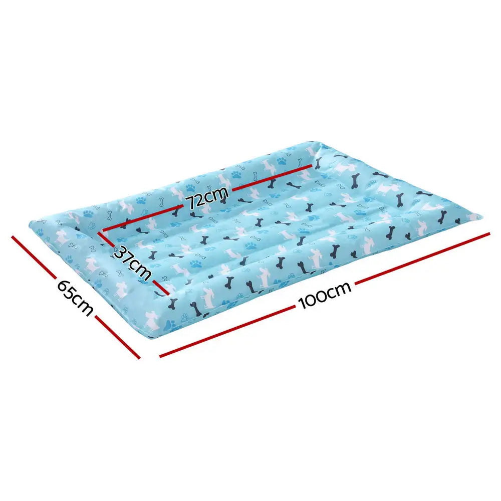 i.Pet Pet Cooling Mat Gel Dog Cat Self-cool Puppy Pad Large Bed Summer Blue - Pet Care > Dog Supplies > Dog Beds