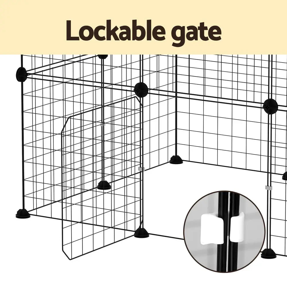 i.Pet Pet Dog Playpen Enclosure Cage 20 Panel Puppy Fence Play Pen Foldable Metal - Pet Care > Dog Supplies > Dog