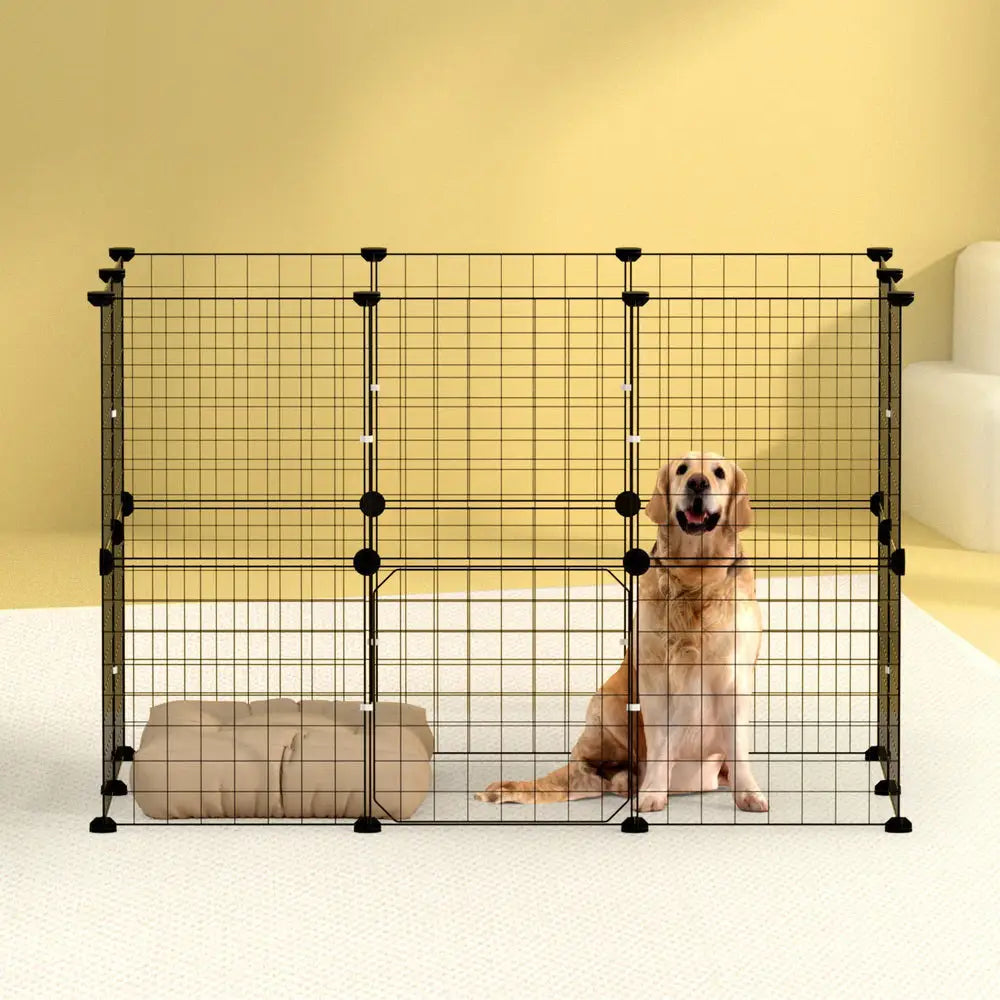 i.Pet Pet Dog Playpen Enclosure Cage 20 Panel Puppy Fence Play Pen Foldable Metal - Pet Care > Dog Supplies > Dog