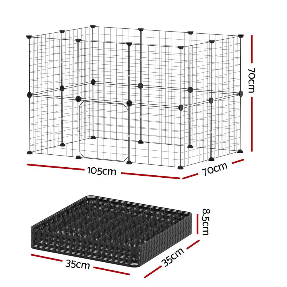 i.Pet Pet Dog Playpen Enclosure Cage 20 Panel Puppy Fence Play Pen Foldable Metal - Pet Care > Dog Supplies > Dog