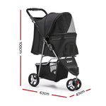 i.Pet Pet Stroller Dog Pram Cat Carrier Large Travel Pushchair Foldable 3 Wheels - Pet Care > Cat Supplies > Cat