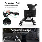 i.Pet Pet Stroller Dog Pram Cat Carrier Travel Large Pushchair Foldable 4 Wheels Black - Pet Care > Cat Supplies > Cat