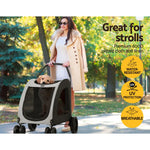 i.Pet Pet Stroller Dog Pram Large Carrier Cat Travel Foldable Strollers 4 Wheels Trolley - Pet Care > Cat Supplies >