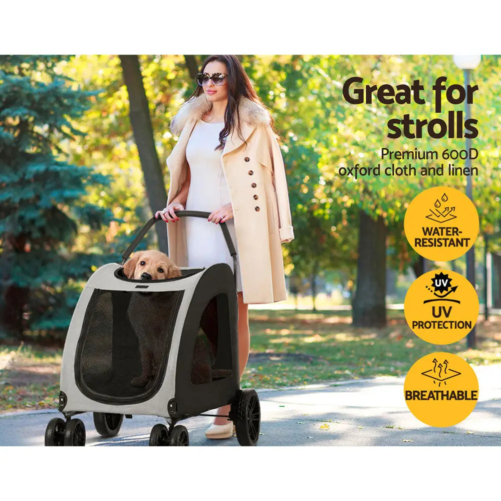 i.Pet Pet Stroller Dog Pram Large Carrier Cat Travel Foldable Strollers 4 Wheels Trolley - Pet Care > Cat Supplies >