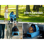 i.Pet Pet Stroller Dog Pram Large Cat Carrier Travel Foldable 4 Wheels Double - Pet Care > Cat Supplies > Cat Carriers