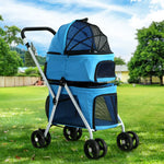 i.Pet Pet Stroller Dog Pram Large Cat Carrier Travel Foldable 4 Wheels Double - Pet Care > Cat Supplies > Cat Carriers