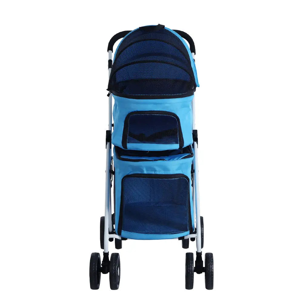i.Pet Pet Stroller Dog Pram Large Cat Carrier Travel Foldable 4 Wheels Double - Pet Care > Cat Supplies > Cat Carriers